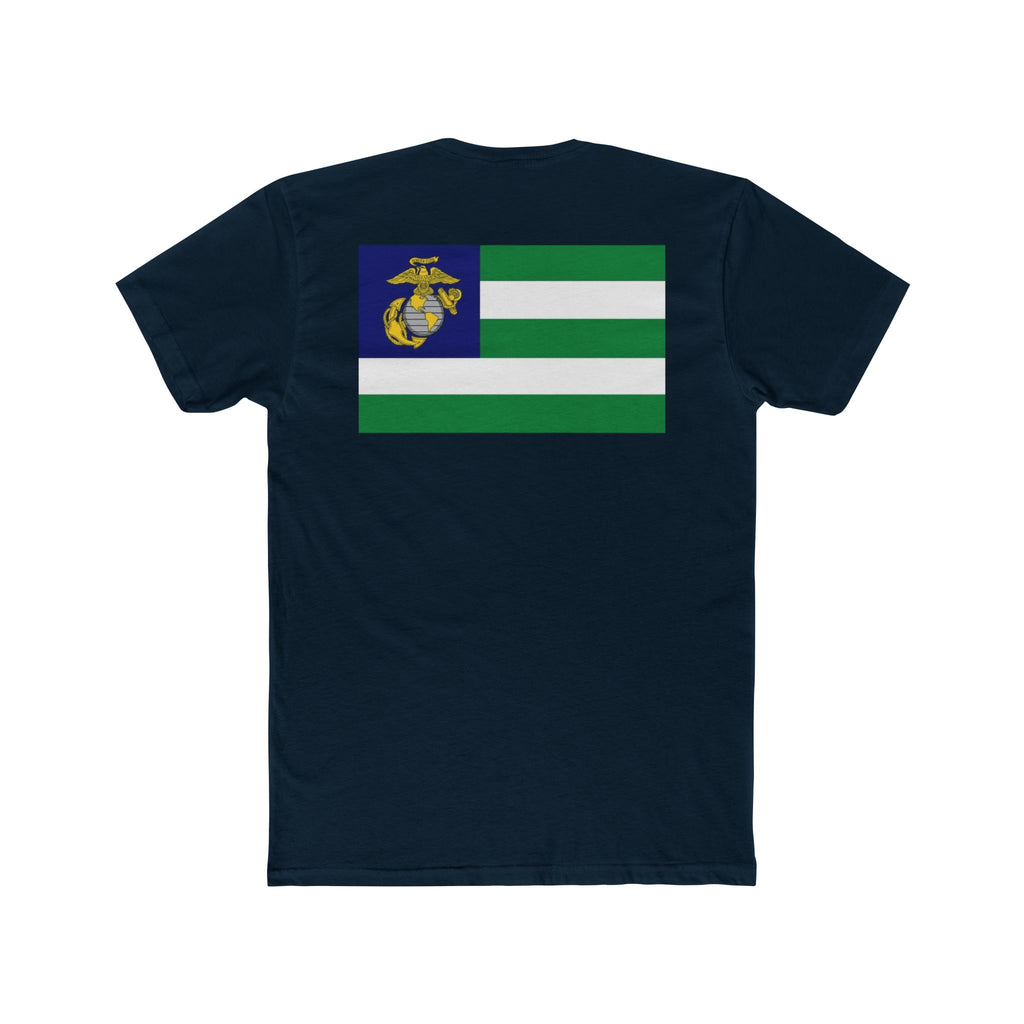 USMC Green Stripes T‑Shirt — Marine Corps Emblem Flag Tee