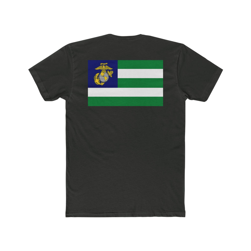 USMC Green Stripes T‑Shirt — Marine Corps Emblem Flag Tee