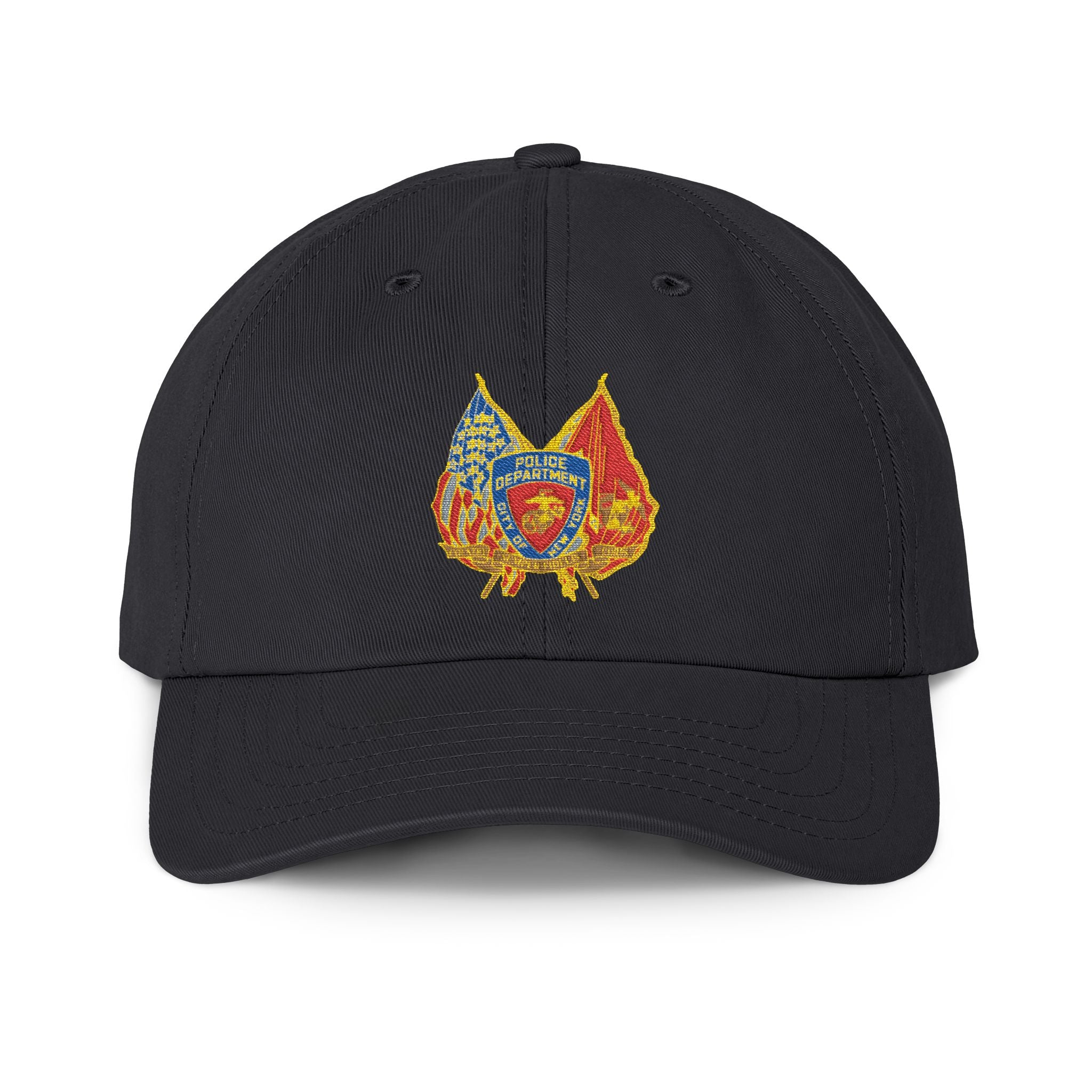 Embroidered Firefighter Maltese Dad Hat — USA-Made Red Cap