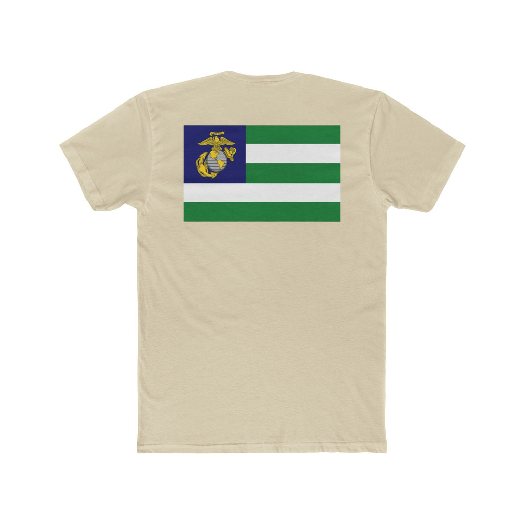 USMC Green Stripes T‑Shirt — Marine Corps Emblem Flag Tee