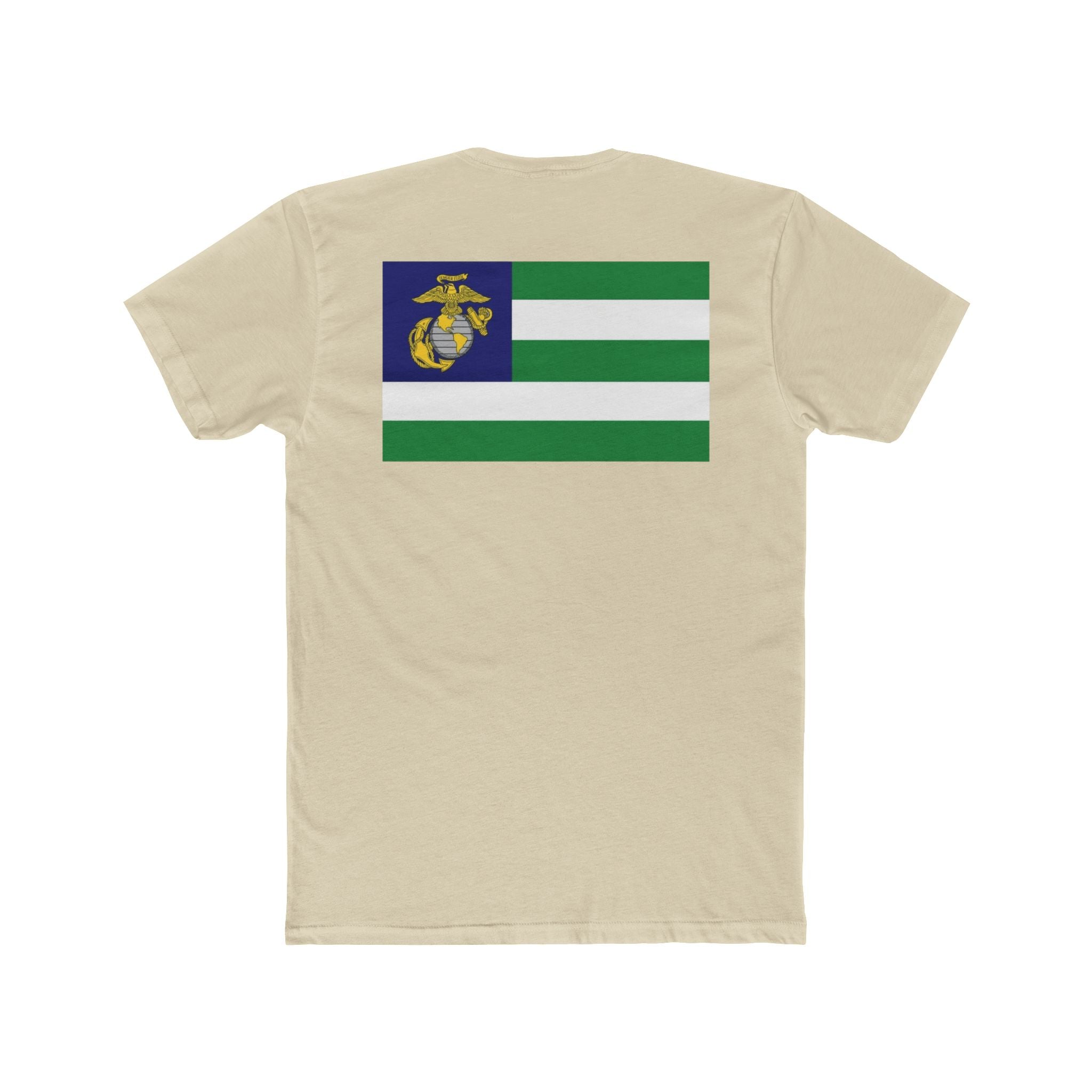 USMC Green Stripes T‑Shirt — Marine Corps Emblem Flag Tee