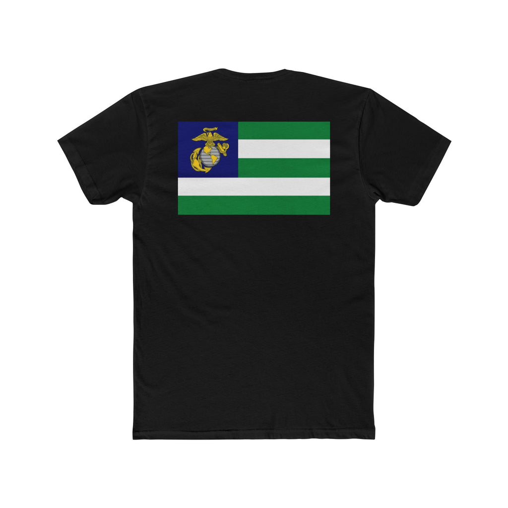 USMC Green Stripes T‑Shirt — Marine Corps Emblem Flag Tee