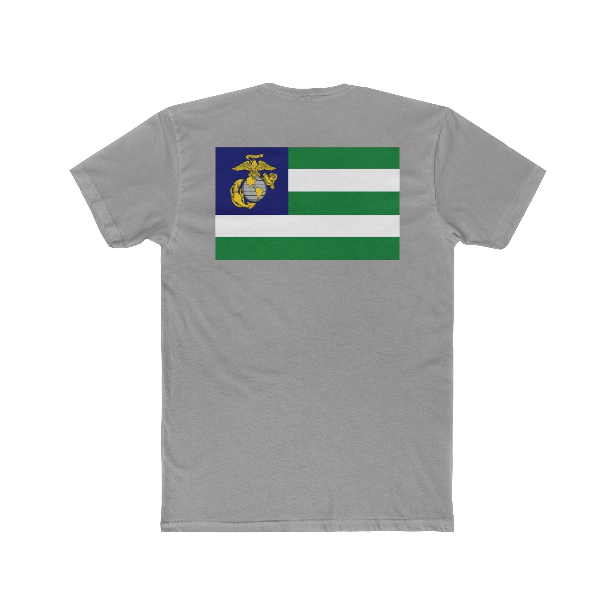 USMC Green Stripes T‑Shirt — Marine Corps Emblem Flag Tee